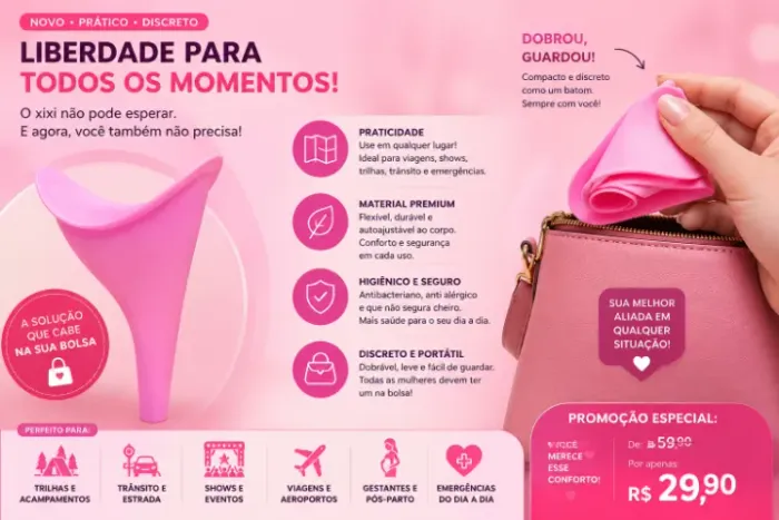 Urinol Feminino Pratico Durável Antialérgico Faça o No 1 em Pé Facilmente
