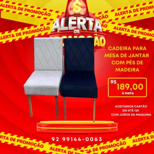 Cadeira para mesa de jantar com pés de madeira 