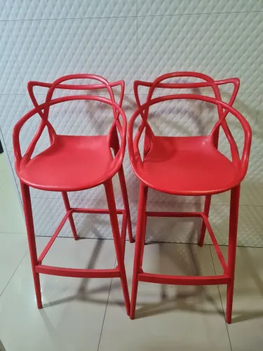 ? Banquetas Masters Allegra Vermelhas | Design Moderno Alto Padrão (Par) ?