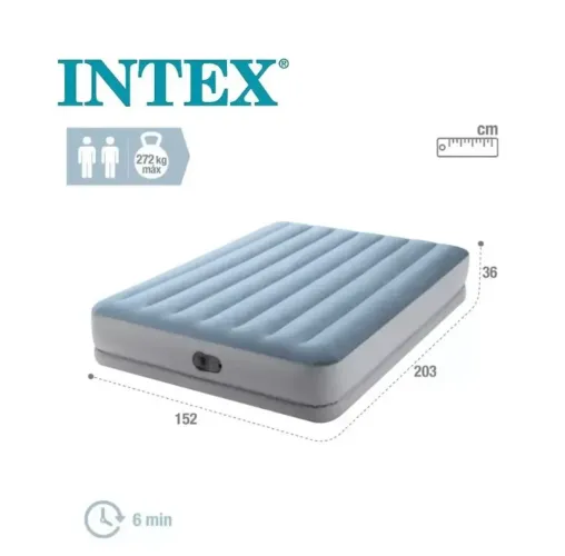 Colchão Inflável Queen Intex Dura-Beam Plus - Com Bomba USB Embutida