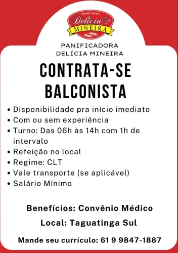 Vaga de Balconista