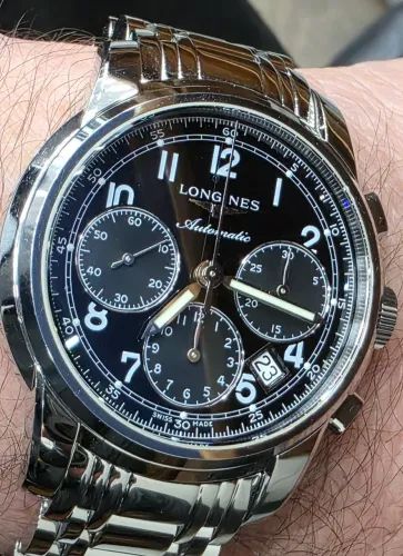 Relógio Longines Saint Imier. Automático. 41 mm. Cronógrafo. Pulseira grande. Só relógio.