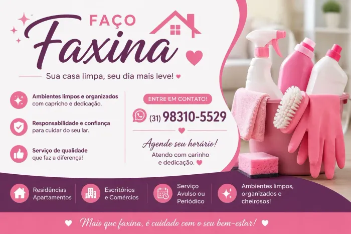 Faxina  por hora ou diaria