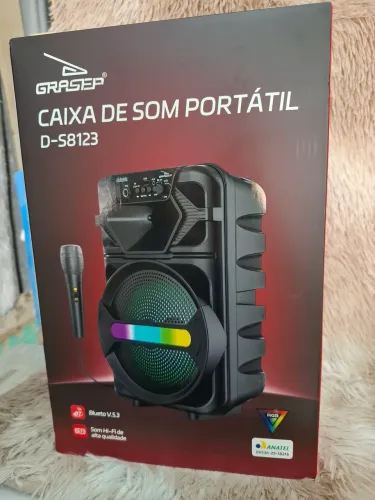 Caixa De Som Bluetooth Grasep D-s8123 Portátil Potente Led