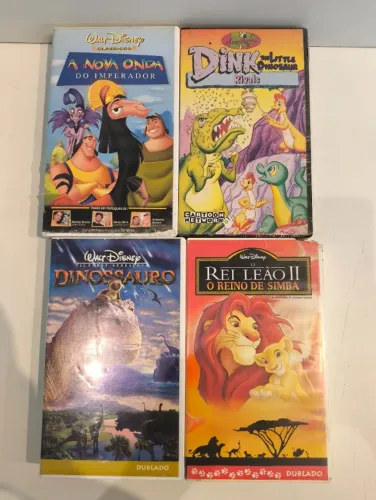 LOTE COM 6 FITAS VHS CLÁSSICOS DISNEY - USADA NO ESTADO (Dino LACRADA )