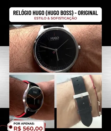 Relógio Masculino HUGO (Hugo Boss) - Original, Black & Red - Impecável!?