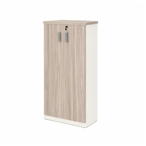 Armário Escritório Alto Com Portas Fechado Fresno Branco Organizador 71020