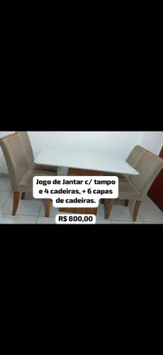 Jogo de Mesa de Jantar c/ 4 cadeiras