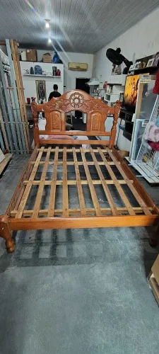 CAMA CASAL DE MADEIRA MACIÇA SEMI NOVA R$480 ENTREGA GRÁTIS