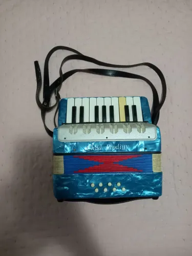 Acordeon Sanfona Infantil Semi Profissional 8 Baixos Azul