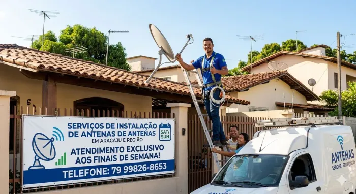 Técnico instalador de antenas, antenista, manutenção e instalação 