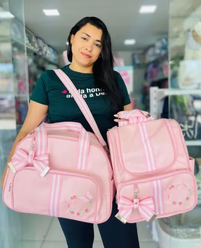 KIT BOLSAS MATERNIDADE LUXO 