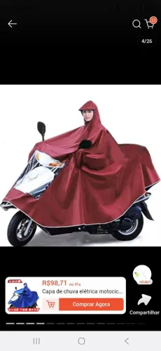 CAPA DE CHUVA PARA MOTO/SCOOTER ELÉTRICA