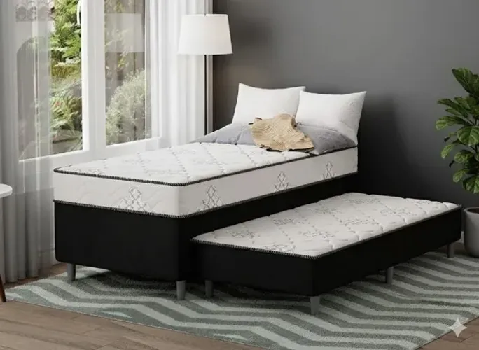 Cama Box Solteiro com Auxiliar