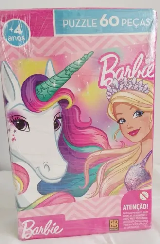 Quebra cabeça Barbie e Unicórnio Mágico