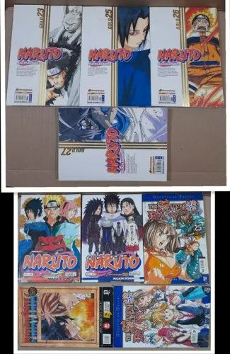 Lote com 9 Mangás Naruto e outros