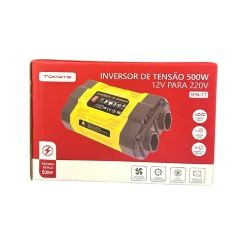 Lacrado Inversor de Tensão 500W 12V para 220V TOMATE MIN-17