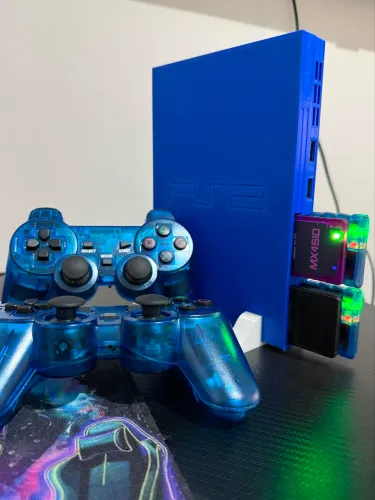 PlayStation 2 Slim Customizado (Completo com 4 Controles)