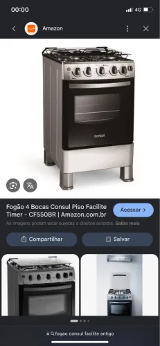 Fogão 4 bocas Consul 