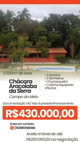 Chácara no bairro Campo do meio araçoiaba da serra