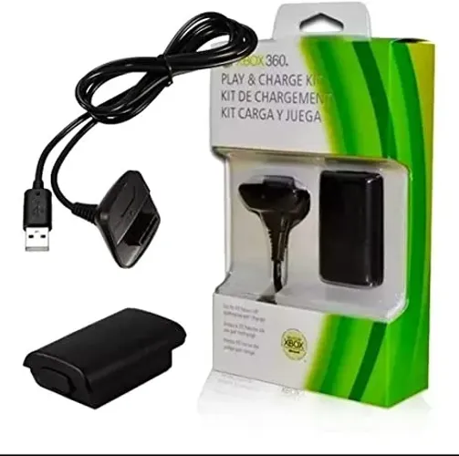 Xbox 360 Bateria + Cabo Carregador de Controle