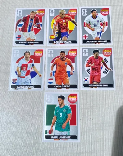 Kit de 7 Figurinhas Extra PRATA com Yamal, Haaland e Bellingham . Todas por 790,00