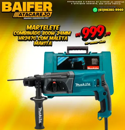 Martele Combinado 800w 24mm Hr2470 Com Maleta Makita