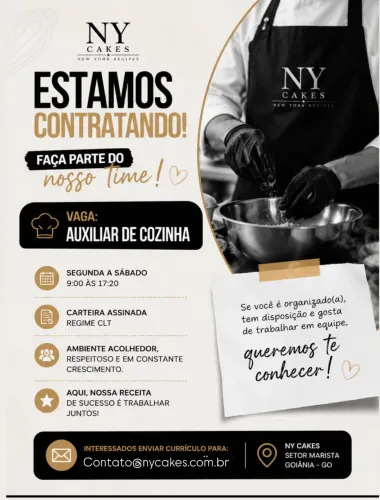 Aux de cozinha/ Segunda- sabado 