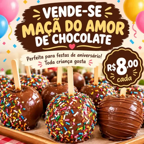 Vendo Maçã do amor de chocolate e espetinho de morango