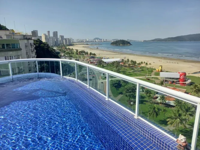 Apartamento Luxuoso de 3 Suítes com Varanda de Frente para o Mar na Praia do Itararé, São