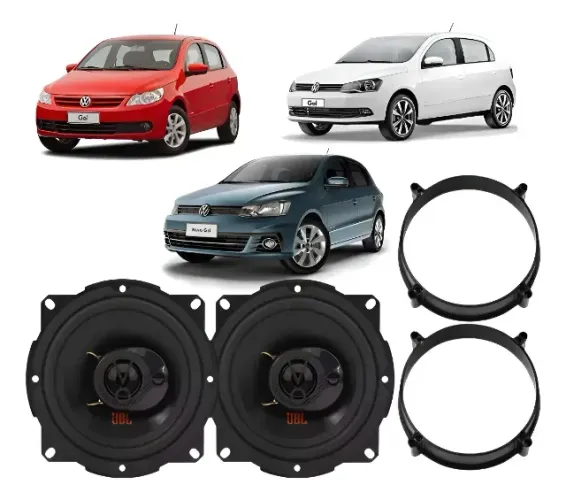Kit alto falante JBL + aro traseiro Gol 4 portas G5, G6, G7, G8