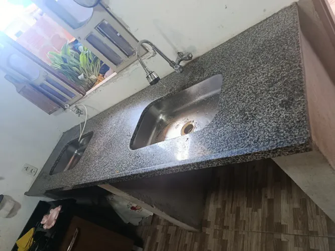 Pia de granito 2 cubas 2,23x63