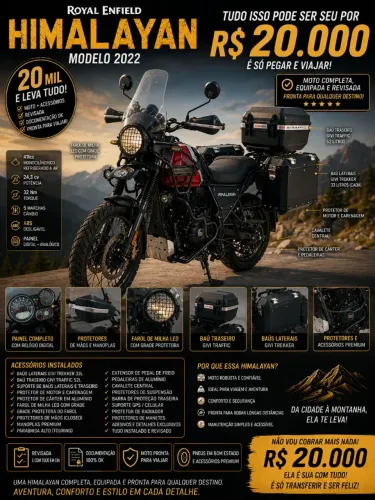 Royal Enfield Himalayan 2022 Completa c/ Baús GIVI e Acessórios