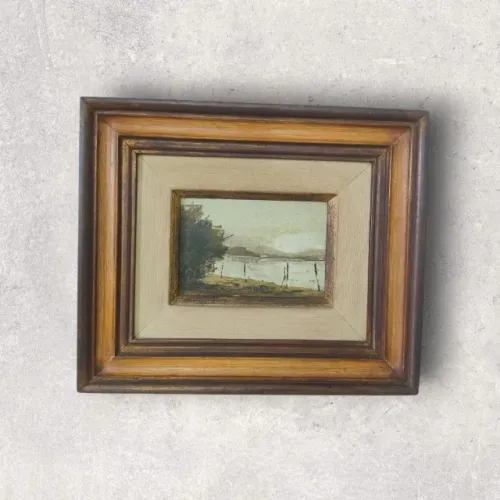 Pintura Quadro a Óleo sobre Eucatex - Pintor Gilberto Baptista Anos 80
