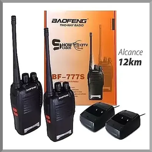 Kit de 2 rádios comunicador Baofeng 777s com 2 walkie-talkies e fones Novo