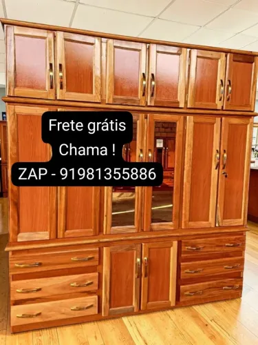 Guarda roupa casal 6 portas madeira jatobá novo!