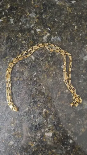 CORRENTE TIJOLINHO 60CM / 4MM, BANHADO EM OURO 18K.