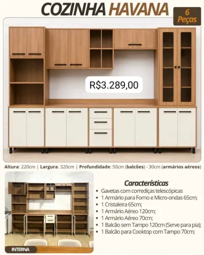 Armário de Cozinha Havana Completa