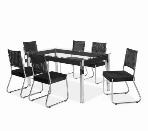 Mesa de jantar de vidro