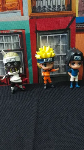 Kit com 3 Bonecos de Naruto - Naruto Uzumaki, Sasuke Uchiha e Killer B
