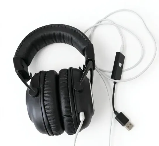 Headset logitech G Pro X com adaptador original (falta microfone) - preto
