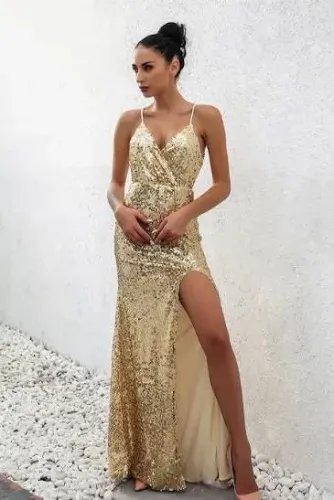 VESTIDO DOURADO CURTO PP