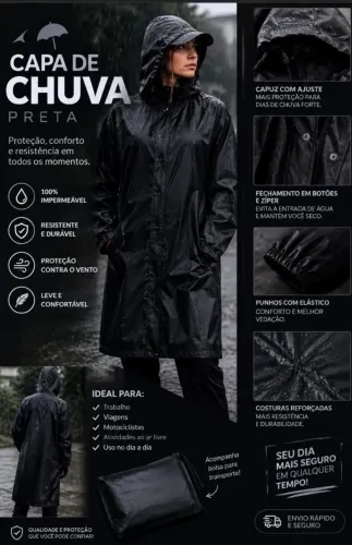 Capa de chuva resistente