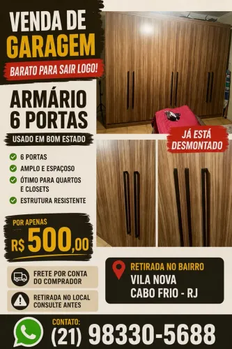 Armário 6 portas - em bom estado- já desmontado