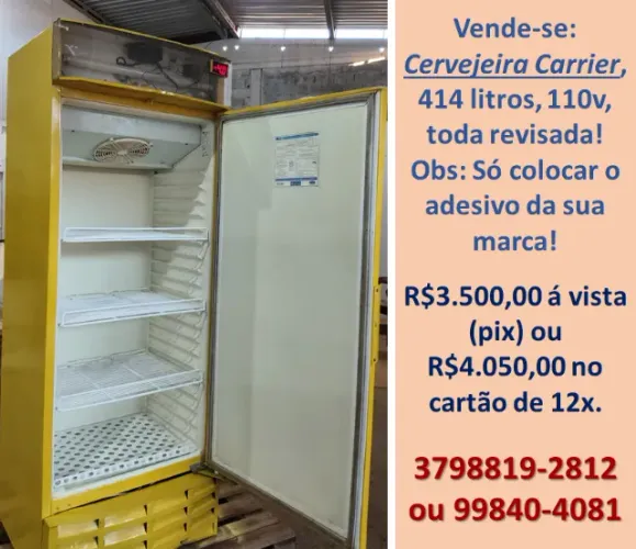 Cervejeira Carrier 414 litros, 110v, toda revisada