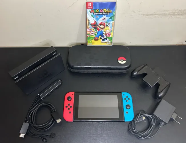 Nintendo Switch V1 Completo + Mario Rabbids Kingdom Battle