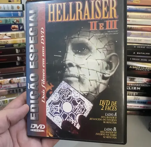 Hellraiser 2 e 3 DVD Original Dupla Face com Dois Filmes de Terror Pinhead 