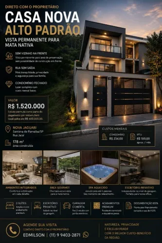 DIRETO C/ PROPR - FRENTE MATA SEM VIZINHO | SPA + Escritório | Nova Jaguari | R$ 1.520.000
