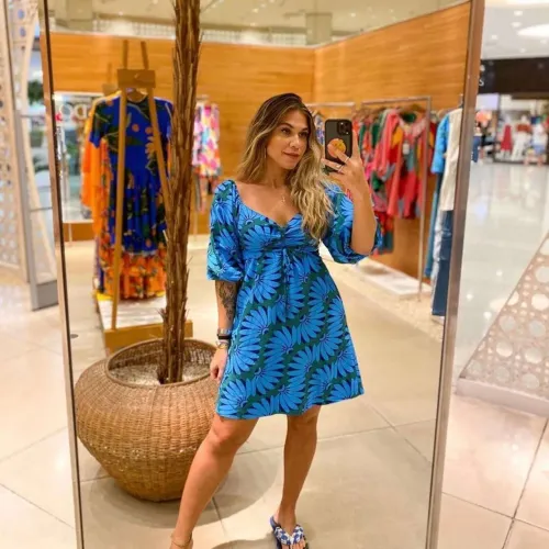 Vestido curto Farm Copacabana Azul
