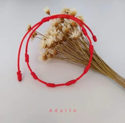 2 Pulseiras Vermelha 7 Nós Kabbalah Pulseira de Proteção